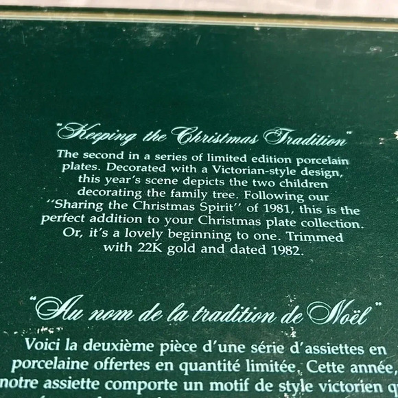 Vintage 1982 Avon XMAS MEMORIES PORCELAIN PLATE TRIMMED WITH  22K GOLD! - Picture 13 of 14